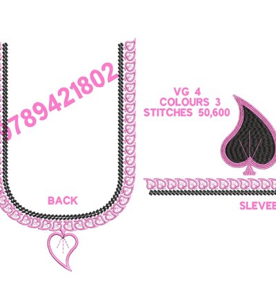 Indian Splitted Blouse Machine Embroidery Patterns & Fonts